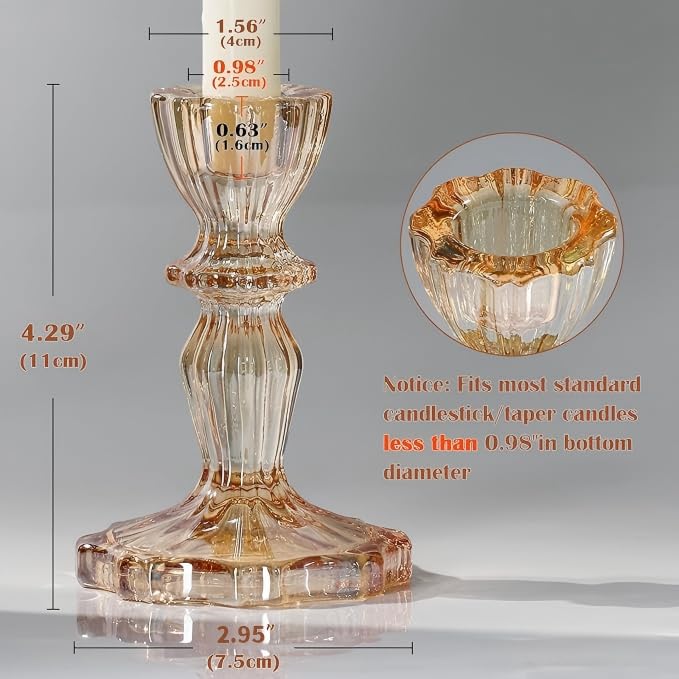 Glass Candlestick Holders Bulk, 6PCS Gold Taper Candle Holders for Table Centerpiece, Gold Tall Candle Stick Holder Stand for Wedding Decorations, Birthday, Christmas Table Decor - color: Gold, size: Flower