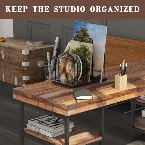 Art Storage Rack,Countertop Art Rack,Metal Canvas Storage Rack, Artist Storage & Drying for Canvas Frame Drawing Board,Prints, Panels, Paintings Display