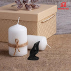 2Pcs Raven Statue Figurine, Black Crow Decor Sculpture, 2 Inch Natural Stone Creative Bird Ornament, Obsidian Crystal Stone Lucky Healing Guardian Animal Pocket Figure for Office Home Decoration Women