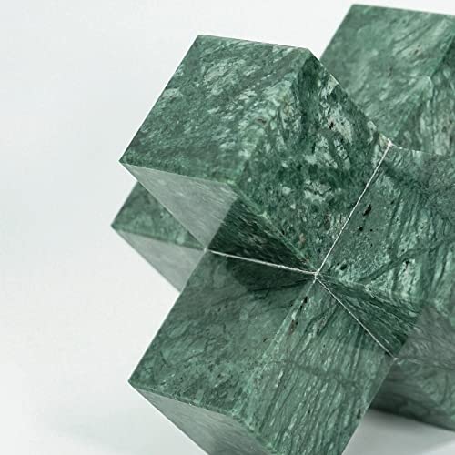 DreamsEden Geometric Sculpture, Small Green Marble Decorative Ornaments Modern Home Decor Accent Paperweight - color: Green Marble Paperweight