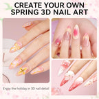 Makartt 3D Nail Sculpting Gel: Clear No Wipe Formula for Embossed Nail Art, Chrome Powder & Rhinestones, Thick UV LED Cured Glue for DIY and Salon, 15ml - color: A01-Clear