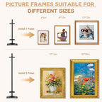 USION Adjustable Tabletop Easel Stand, Picture Easels for Display Up to 30" H, Heavy duty Metal Picture Frame Holder Stand Table top for Art, Photo, Canvas(Black)