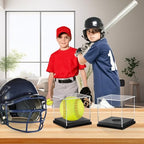4PCS Softball Display Case Acrylic Clear Display Box Baseball Tennis Golf Protected Stand for Signed Memorabilia Large 12 Inch Sports Game Ball Storage Box - style: Softball