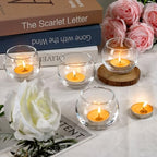 FrutPunch Candle Holder, Glass Candle Holder, Transparent Votive Candle Holders, Can be Used for Engagement, Wedding, Party, Gift Giving and Other Occasions Set of 6