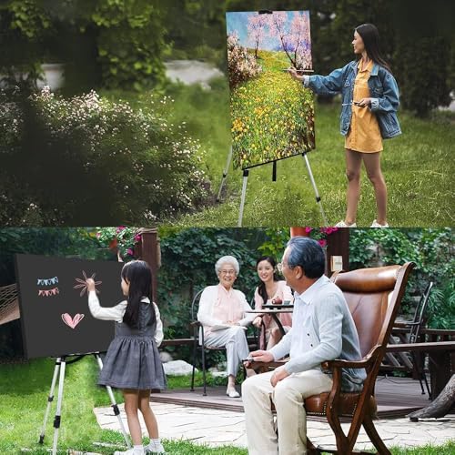 RRFTOK Art Painting Artist Easel Stand,Aluminum Metal Tripod Adjustable Easels for Painter Canvases Height from 17 to 66 Inch - Carry Bag for Table-Top/Floor Drawing and Displaying 2-Pack. - style: 66S 2pack