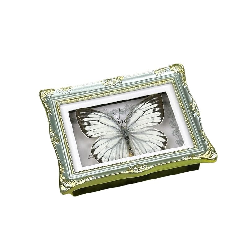 1Pcs Real Butterfly Framed Handmade, Taxidermy Butterfly Shadow Box Collection, Framed Butterfly Taxidermy for Oddities and Curiosities Gifts Tabletop Ornaments (M-Butterfly Specimen+Photo Frame) - color: M-butterfly Specimen+photo Frame