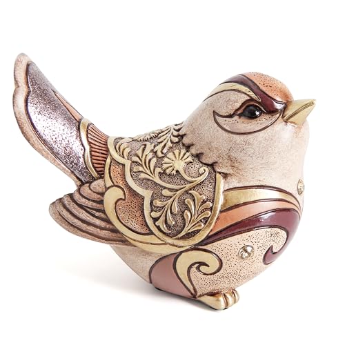 Bird Figurines For Home Decor,Bird Statue Sculpture For Shelf Decor Accents,Boho Bird Decorations For Table Office Living Room Bedroom,Retro Animal Statues Decorative Bird Gifts For Bird Lovers Women - color: Brown