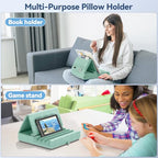 KDD Tablet Pillow Holder, Foldable iPad Stand for Lap, Bed and Desk -Tablet Soft Pad Dock with Pocket & Stylus Mount Compatible with iPad Pro 12.9, 10.5, 9.7 Air Mini 6 5 4 3, E-Reader - color: Green