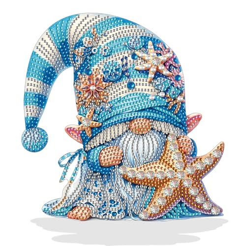 Gnome Tabletop Diamond Art Painting - DIY Diamond Art Kits for Adults Figurines Special Shaped Rhinestone Gem Art Statues, 5D Painting with Diamond Dots Sculpture Ornaments Kits Gifts for Beginner - color: Q010