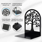 Happyhapi Book Ends, Metal Book Ends to Hold Books, Tree Decorative Bookends for Shelves, Black Book Stopper Bookend for Heavy Books, Book Holder for Shelf Home Office, 6.8 x 4.7 x 3.5(3 Pair/6 Pcs)