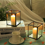 yshengood Hurricane Candle Holder Set of 3 Pcs, Black Candle Holder for Pillar Candle - size: 3-Piece Set