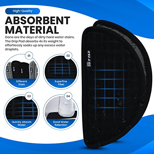Refrigerator Drip Catcher for Water Tray, Protects Ice and Water Dispenser Pan From Spills, Mineral Build-Up and Water Splatter (2 pack, Black) (Semi-Circular) - style: Black Semi-Circular