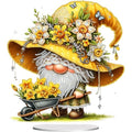 5D Tabletop Diamond Art Kit Lily Gnome, Stand Up Special Shaped Crystal Diamond Art Desktop Kits for Adults, DIY Diamond Art Painting Kits Craft Gift (Yellow) - color: Lily Gnome