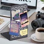 Acrimet Metal Bookends, Non-Skid Book Stand for Shelves, Heavy Duty Book Stopper, 6-7/8" H x 4" W x 4-1/2“ D, (Black Bookends with Silver Design), 1 Pair - color: Black Bookend With Silver Design, size: 10 cm X 11,5 cm X 17,5 cm