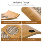 Bamboo Serving Tray of Boat Shape,Decorative Ottoman Tray for Coffee Table, Tray Decor for Bathroom Living Room, Breakfast in Bed