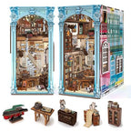 CCCDF DIY Book Nook Kit, Miniature Dollhouse Booknook Kit, 3D Wooden Puzzle Bookend Bookshelf Insert Decor with LED Light for Teens and Adults (Hemingway House) - style: Hemingway House