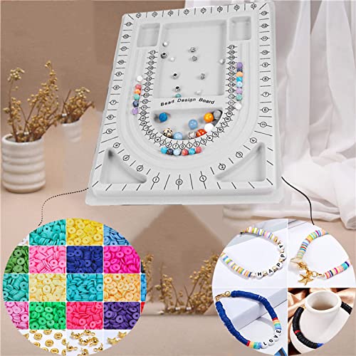 MIAO YUAN 4PCS DIY Hand String Necklace Design Plates Beaded Measuring Tray for Jewelry Making, Size Measuring Panel Flocking Jewelry Finishing Tray - color: Silver