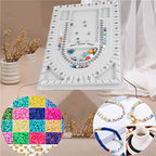 MIAO YUAN 4PCS DIY Hand String Necklace Design Plates Beaded Measuring Tray for Jewelry Making, Size Measuring Panel Flocking Jewelry Finishing Tray - color: Silver