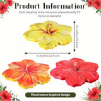 Cinnvoice 3 Pack Garden Stepping Stone Outdoor, Decorative Dimensional Resin Stepping Stones for Patio Pathway Landscaping Walkway Sculpture Yard Backyard Lawn(Hibiscus,10 Inches) - size: 10 Inches, style: Hibiscus