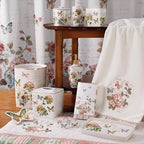 Avanti Linens - Tissue Box Cover, Ceramic Bathroom Accessories, Artistic Home Decor (Butterfly Garden Collection) - size: Tissue Box Cover