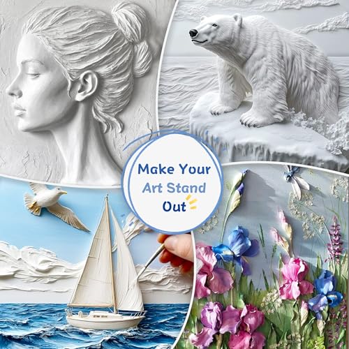 Smallbudi Modeling Paste 600 ml / 30 oz - High Density Acrylic Medium for Texture Art and Thickness, Structural Molding Texture Paste for Acrylic Painting, Canvas, Sculpture, Art Projects, 3D Effect