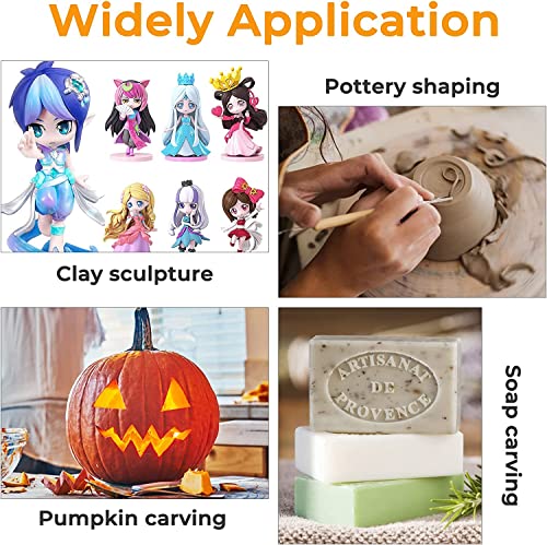 Jetmore 6 Pack Clay Tools Kit, Pottery Tools & Sculpting Tools, Polymer Modeling Clay Cutters Sculpture Set for Carving, Ceramics, Molding, DIY - color: 6 Pack