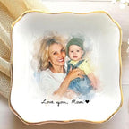 Noni Personalized Mom Photo Jewelry Dish, Custom Ceramic Trinket Tray for Grandma, Birthday Ring Dish Gift, Moms Day Gift from Daughter, Love You Mama Present 3 - color: Style3
