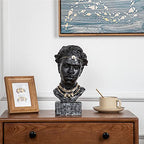 Leekung African Sculpture Resin Figurine, Handmade Home Decor, 12.2x6.3x4.3 inches, Black - color: Black M