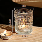 12 Pack Clear Votive Candle Holders Tea Light Candle Holders Bulk Tealight Glass Candle Holder for Table Weddings Party