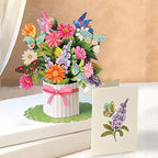 Freshcut Paper Pop Up Cards, Mini Enchanted Garden, 6 Inch Life Sized Forever Flower Bouquet 3D Popup Greeting Card, Birthday Cards, Thank You Card, Blank Notecard & Envelope - color: Enchanted Garden, size: Mini