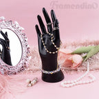 Framendino, Female Mannequin Hand Jewelry Display Holder Stand for Bracelet Necklace Ring Plastic (Black, 1 Pack) - color: Black, size: 1 Pack