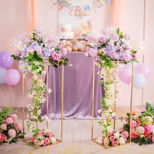 Gold Flower Stand for Table: 31.5” Tall Centerpiece Stand for Wedding Table Reception Floral Center Pieces with Home Decoration Party Event 2 PCS - size: 31.5 INCH-2PCS