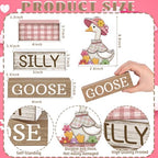 Yuntau 4 Pcs One Silly Goose Birthday Party Decoration Wood Silly Goose Table Sign Pink Baby Shower Tiered Tray Decor Tabletop Centerpieces for First Birthday Baby Shower Home Shelf Office - style: Goose