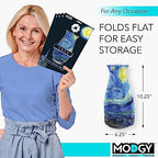 MODGY Expandable Flower Vase, Plastic Decorative Modern Foldable Printed Vases for Centerpieces for Wedding, Dining Table, Home Decor, Living Room, Bathroom, Starry Night, Vincent Van Gogh, 4 Pack - style: 4 Pack