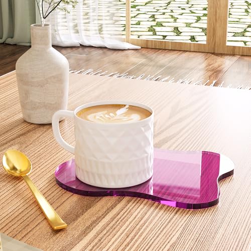 Acrylic Coaster Decorative Plates, Irregular Bar Drink Coaster,Perfect for Tabletop Protection and Accessories Display. - color: Pink