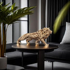 FUNSXBUG 14 Inch Resin Lion Statue Sculpture Figurines Animal Collectible Figurine Gift Idea Home Desktop Decoration Gold