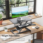 Panana Standing Desk Height Adjustable Sit to Stand Converter Stand Up Desk Tabletop Workstation Dual Monitor Desk Riser for Home Office (32") - size: 32"