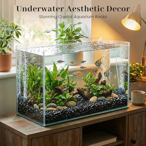 DomeStar 550PCS Small Black Vase Fillers, Acrylic Fake Ice Rocks Gems Crystals Diamonds Table Centerpiece Aquarium Tank Table Scatter DIY Crafts (0.4 * 0.6) - color: Black