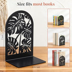 HappyHapi Decorative Bookends, Metal Book Ends for Shelves, 1 Pair Book Holder for Heavy Books, Boho Style Ends for Home Office Library, 4.61X 3.54 X 7 Inch