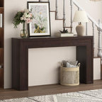Rresyet 55 Inch Long Console Table, Sofa Table Behind Sofa, Wooden Entryway Table, Farmhouse Entryway Table for Entry, Hallway, Living Room (Cherry) - color: Cherry