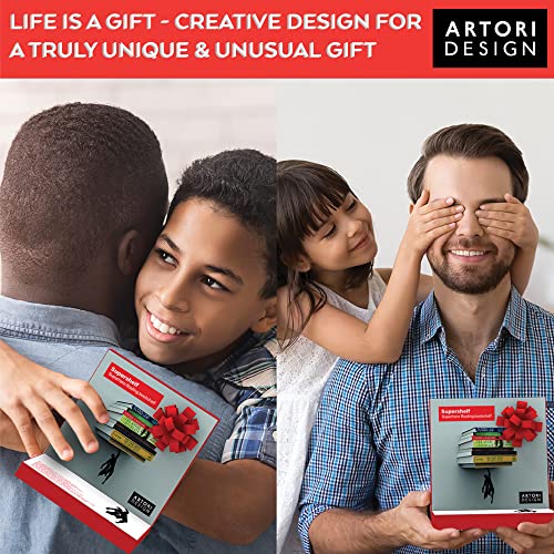 Artori Design Floating Bookshelf for Kids, Invisible Metal Book Shelf, Wall Decore Bookshelf for Book Lovers (Superhero) - size: Supershelf
