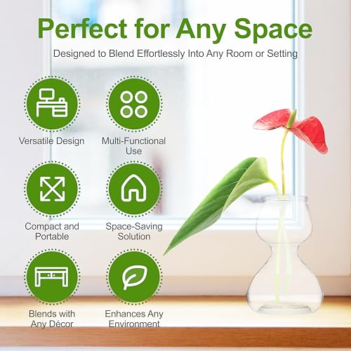 Garden Guru Plant Propagation Stations - Clear Glass Bud Vases Set of 4 - Mini Vases for Wedding Centerpieces, Cafe Décor, Tea Shop Displays - Small Hydroponic & Flower Vase - size: Set of 4