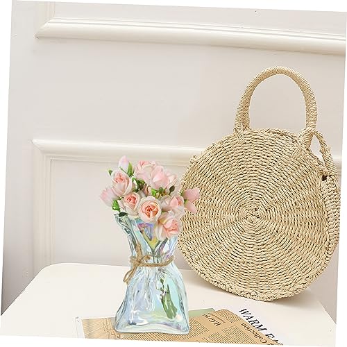 ULTECHNOVO Abstract Irregular Glass Flower Vase Artistic Decorative Centerpiece for Wedding Party Home Office Kitchen Dining Modern Nordic Style