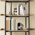 Cute Cat Metal Bookends Cat Book Ends for Shelves Bookshelf Decorative Objects Home Office Desk Bookshelf Decor Cat Lover Gifts for Women