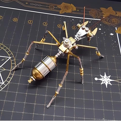 3D Steampunk Mechanical Insect Puzzle Kit - DIY Metal Assembly Model for Adults, Unique Retro Brass Sculpture Craft for Home Office Decoration (Ant B) - style: Ant B
