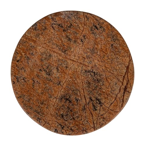 Creative Co-Op Marble Round Soapdish, Brown - color: Brown