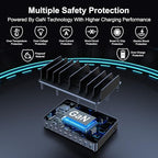 chipofy 500W Charging Station for Multiple Devices, 10-Port Multi USB C Fast Charger Station with Organizer Stand for MacBook Laptop, iPad, iPhone 17 16 Pro Max, Galaxy S25/S24 and More