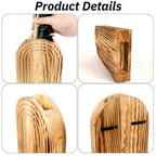 Set of 2 Wooden Vases with Pampas Grass and Eucalyptus – Boho Decor for Living Room, Modern Farmhouse Entryway or Bathroom, Rustic Art for Home Decoration - style: A