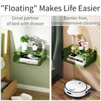 Acrylic Floating Nightstand, Bedside Table, Nightstand Shelf Wall Mounted Bedside Shelf (Green, Small) - color: Green