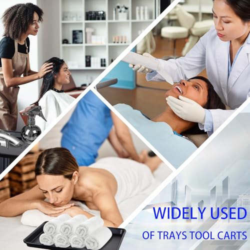 Salon Tray on Wheels- Adjustable Salon Service Rolling Tray Suitable for Mayo Stand,Tattoo Tray and Dentist Tray(Black) - color: Black
